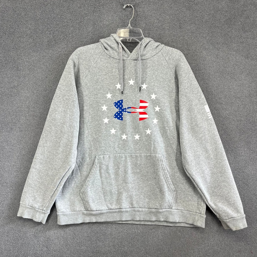 Under Armour Mens Hoodie USA Flag Logo‎ Stars Athletic Pullover Sweatshirt XXL